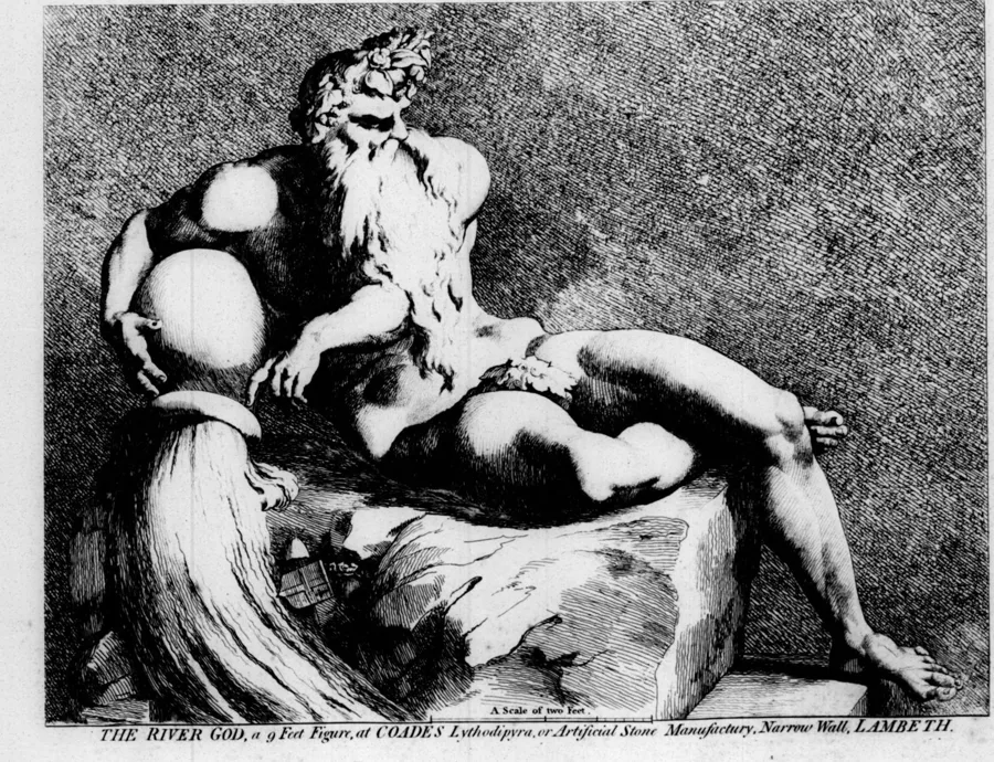 A river god in Coade stone