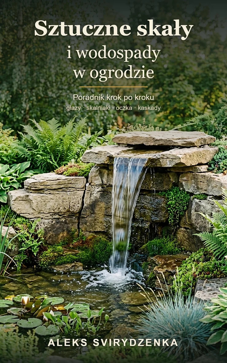 غلاف الدليل البولندي Sztuczne skały i wodospady w ogrodzie تأليف Aleks Svirydzenka